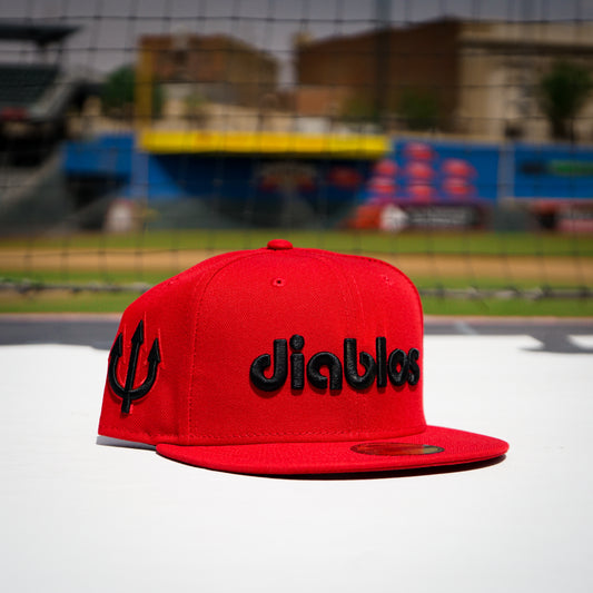 DIABLOS RED WORDMARK 5950 FITTED NEW ERA HAT